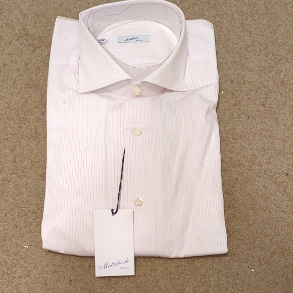 Mattabisch Men's Pink Striped Shirt - Picture 1 of 1